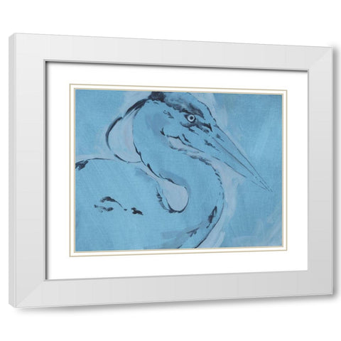 James River Heron I White Modern Wood Framed Art Print with Double Matting by Green, Jacob
