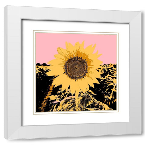 Pop Art Sunflower III White Modern Wood Framed Art Print with Double Matting by Green, Jacob