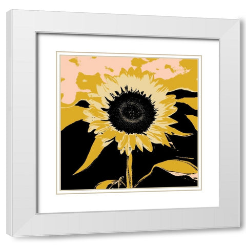 Pop Art Sunflower IV White Modern Wood Framed Art Print with Double Matting by Green, Jacob