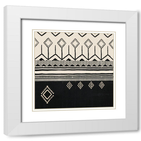 Geo Textile Crop I White Modern Wood Framed Art Print with Double Matting by Barnes, Victoria