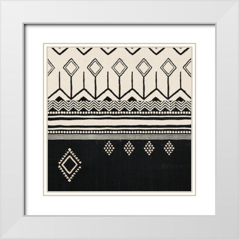 Geo Textile Crop I White Modern Wood Framed Art Print with Double Matting by Barnes, Victoria