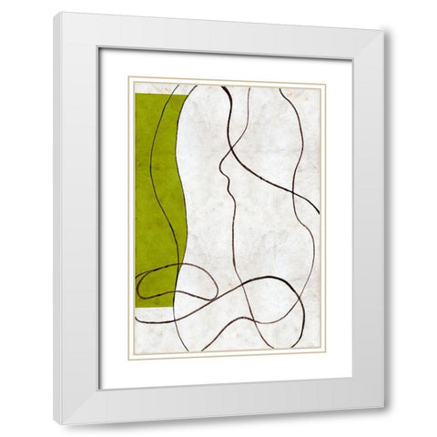 Presences II White Modern Wood Framed Art Print with Double Matting by Wang, Melissa