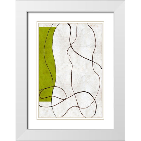 Presences II White Modern Wood Framed Art Print with Double Matting by Wang, Melissa