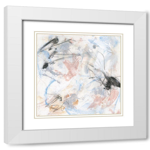 Surge II White Modern Wood Framed Art Print with Double Matting by Wang, Melissa