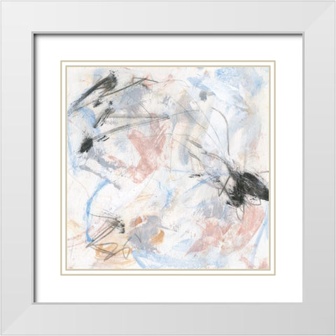 Surge II White Modern Wood Framed Art Print with Double Matting by Wang, Melissa