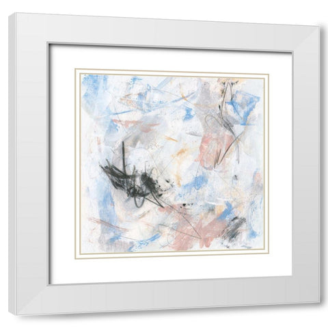 Surge III White Modern Wood Framed Art Print with Double Matting by Wang, Melissa