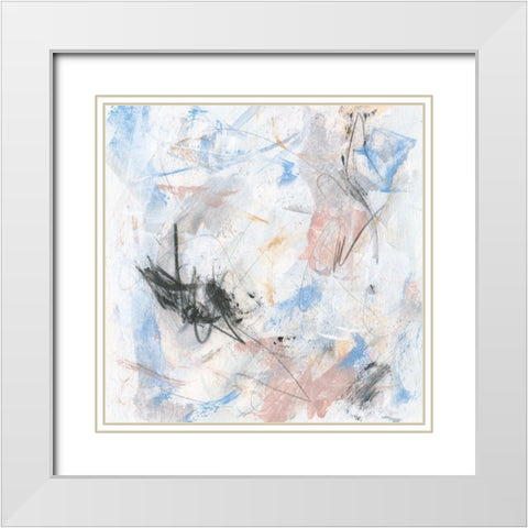Surge III White Modern Wood Framed Art Print with Double Matting by Wang, Melissa