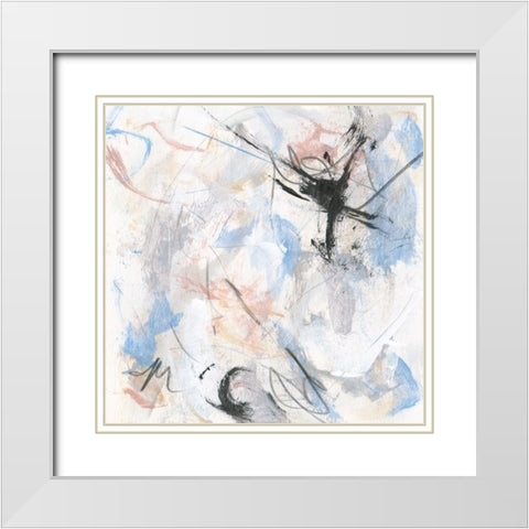 Surge IV White Modern Wood Framed Art Print with Double Matting by Wang, Melissa