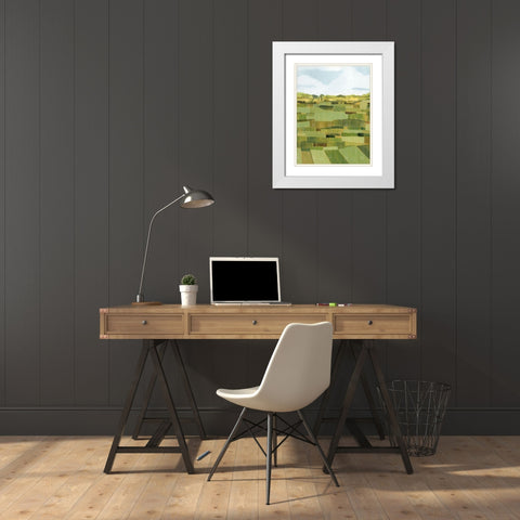 Woven Pasture I White Modern Wood Framed Art Print with Double Matting by Popp, Grace