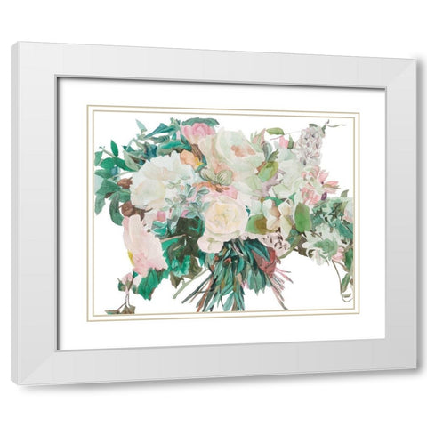 Adore II White Modern Wood Framed Art Print with Double Matting by Wang, Melissa
