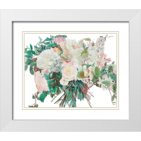 Adore II White Modern Wood Framed Art Print with Double Matting by Wang, Melissa