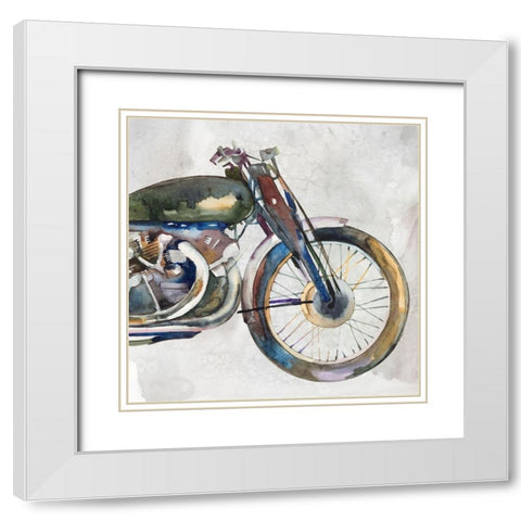 Moto Metal II White Modern Wood Framed Art Print with Double Matting by Warren, Annie