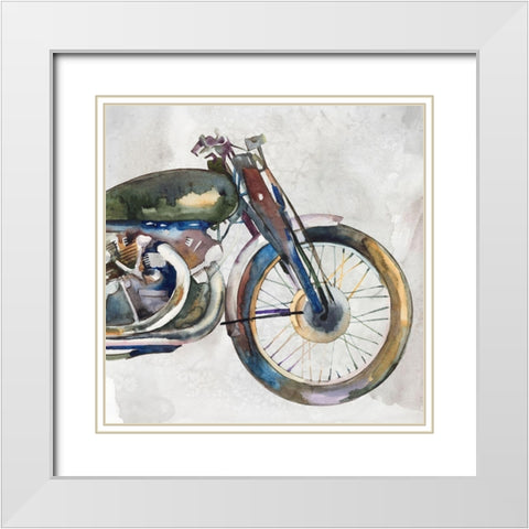 Moto Metal II White Modern Wood Framed Art Print with Double Matting by Warren, Annie