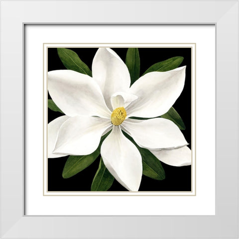 Midnight Magnolia I White Modern Wood Framed Art Print with Double Matting by Popp, Grace