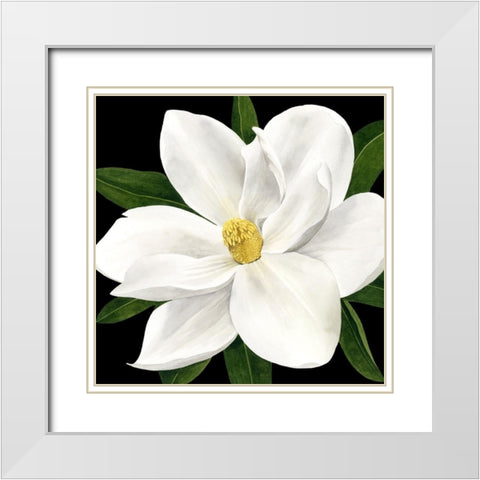 Midnight Magnolia II White Modern Wood Framed Art Print with Double Matting by Popp, Grace