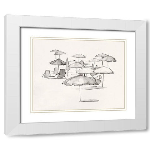 Rough Seaside Sketch I White Modern Wood Framed Art Print with Double Matting by Caroline, Emma