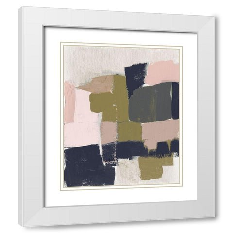 Revised Color Block I White Modern Wood Framed Art Print with Double Matting by Goldberger, Jennifer