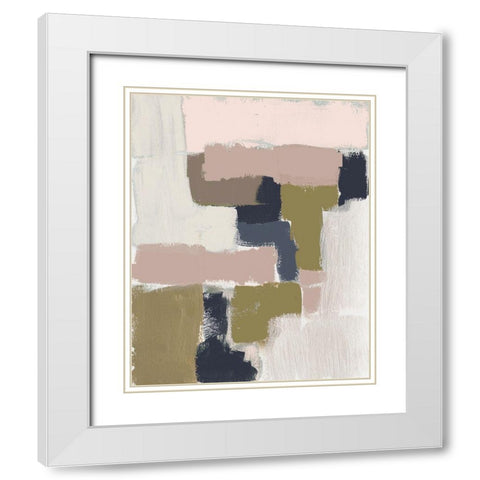 Revised Color Block II White Modern Wood Framed Art Print with Double Matting by Goldberger, Jennifer