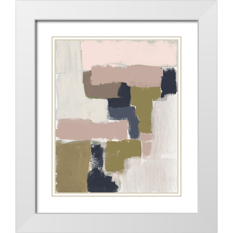 Revised Color Block II White Modern Wood Framed Art Print with Double Matting by Goldberger, Jennifer