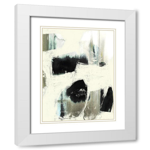 Obsured Offset I White Modern Wood Framed Art Print with Double Matting by Goldberger, Jennifer