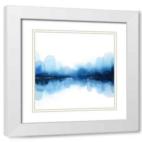 Ultramarine Mirror I White Modern Wood Framed Art Print with Double Matting by Popp, Grace