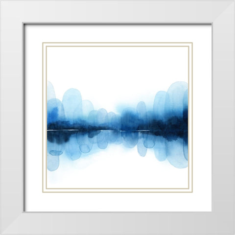 Ultramarine Mirror I White Modern Wood Framed Art Print with Double Matting by Popp, Grace