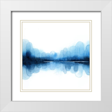 Ultramarine Mirror II White Modern Wood Framed Art Print with Double Matting by Popp, Grace