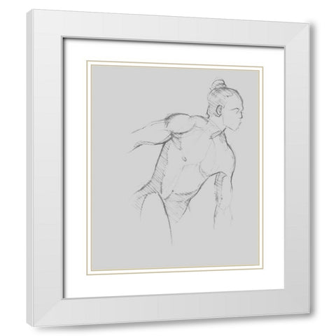 Male Torso Sketch II White Modern Wood Framed Art Print with Double Matting by Green, Jacob