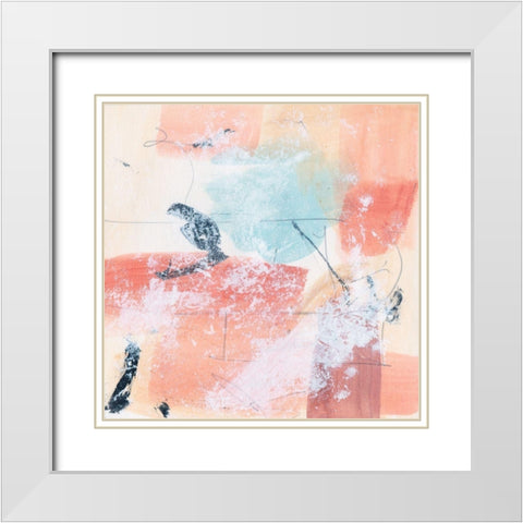 Warm Underneath I White Modern Wood Framed Art Print with Double Matting by Wang, Melissa