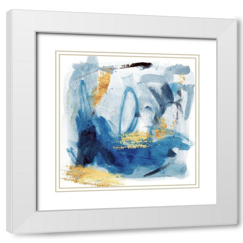 Floating Nebula I White Modern Wood Framed Art Print with Double Matting by Wang, Melissa