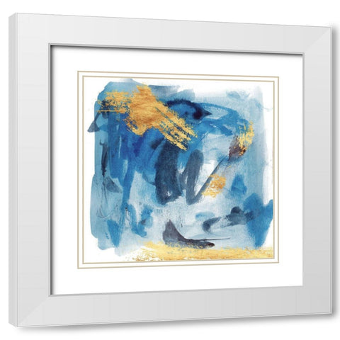 Floating Nebula II White Modern Wood Framed Art Print with Double Matting by Wang, Melissa