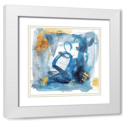 Floating Nebula III White Modern Wood Framed Art Print with Double Matting by Wang, Melissa