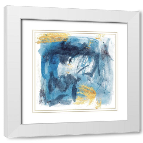 Floating Nebula IV White Modern Wood Framed Art Print with Double Matting by Wang, Melissa