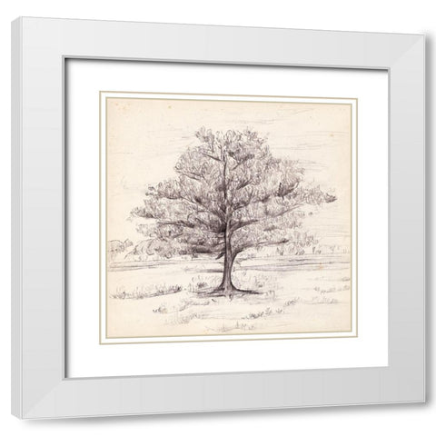 Silent Presence I White Modern Wood Framed Art Print with Double Matting by Wang, Melissa