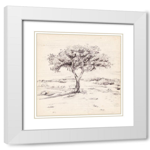 Silent Presence II White Modern Wood Framed Art Print with Double Matting by Wang, Melissa
