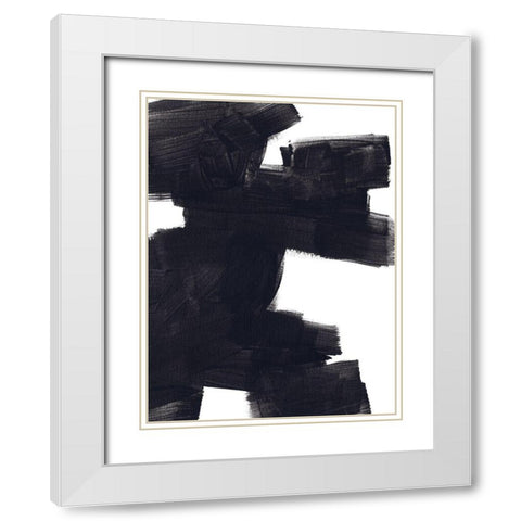 Block Brush I White Modern Wood Framed Art Print with Double Matting by Vess, June Erica