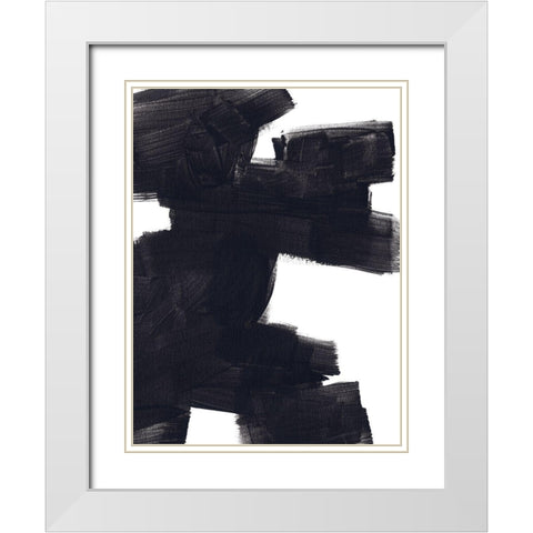 Block Brush I White Modern Wood Framed Art Print with Double Matting by Vess, June Erica