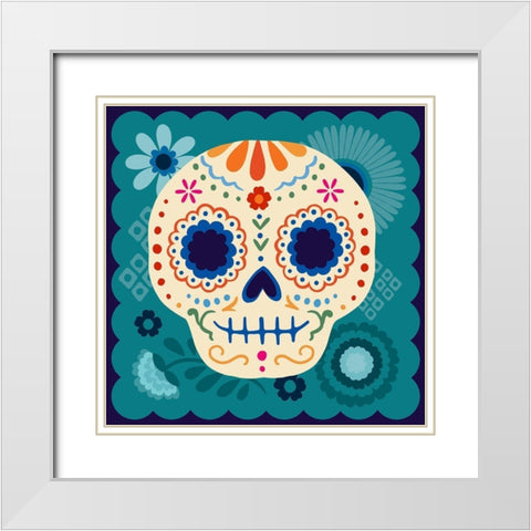 Calaveras I White Modern Wood Framed Art Print with Double Matting by Barnes, Victoria