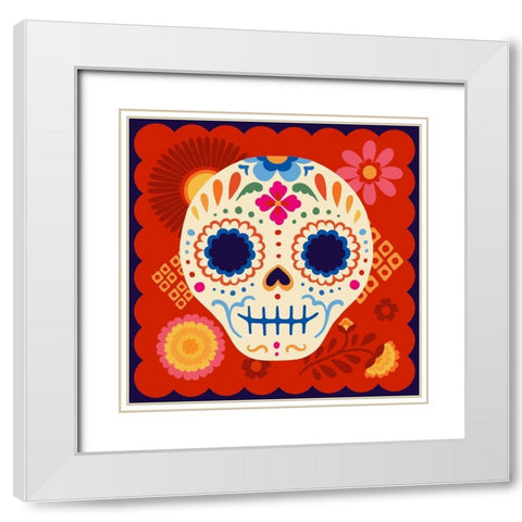 Calaveras II White Modern Wood Framed Art Print with Double Matting by Barnes, Victoria