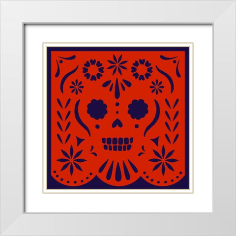 Calaveras III White Modern Wood Framed Art Print with Double Matting by Barnes, Victoria