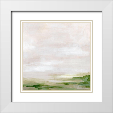 Marsh Horizon II White Modern Wood Framed Art Print with Double Matting by Vess, June Erica