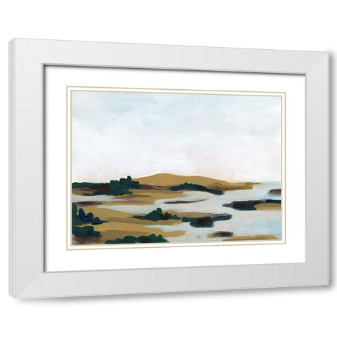 Wooded Inlet I White Modern Wood Framed Art Print with Double Matting by Vess, June Erica
