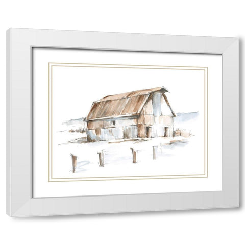 Roadside Barn I White Modern Wood Framed Art Print with Double Matting by Harper, Ethan