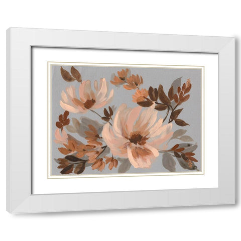 Autumns Bouquet I White Modern Wood Framed Art Print with Double Matting by Goldberger, Jennifer