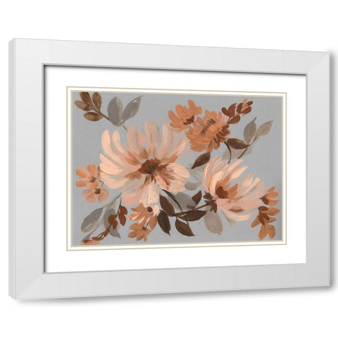 Autumns Bouquet II White Modern Wood Framed Art Print with Double Matting by Goldberger, Jennifer