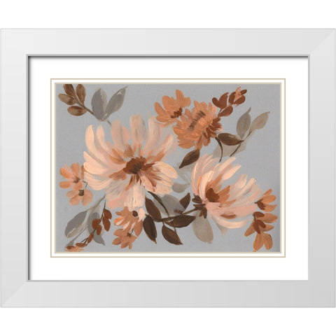 Autumns Bouquet II White Modern Wood Framed Art Print with Double Matting by Goldberger, Jennifer