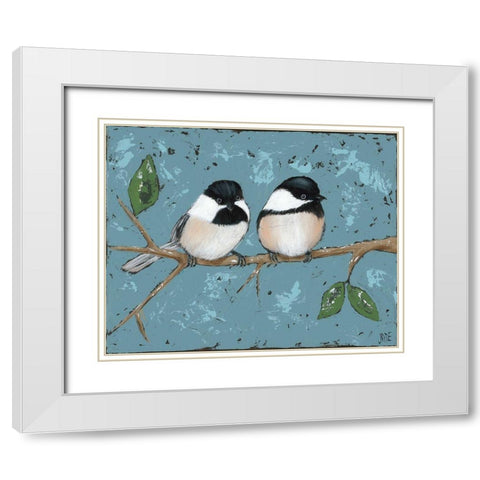 Best Buds I White Modern Wood Framed Art Print with Double Matting by Reynolds, Jade