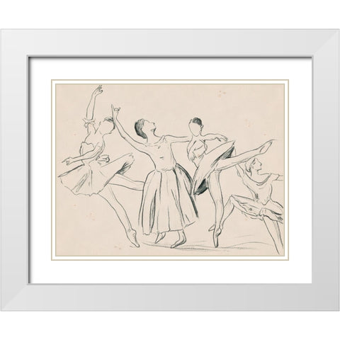 La Ballerine I White Modern Wood Framed Art Print with Double Matting by Wang, Melissa