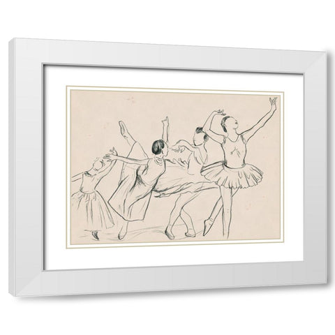 La Ballerine II White Modern Wood Framed Art Print with Double Matting by Wang, Melissa