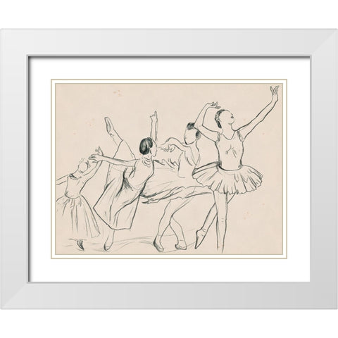 La Ballerine II White Modern Wood Framed Art Print with Double Matting by Wang, Melissa